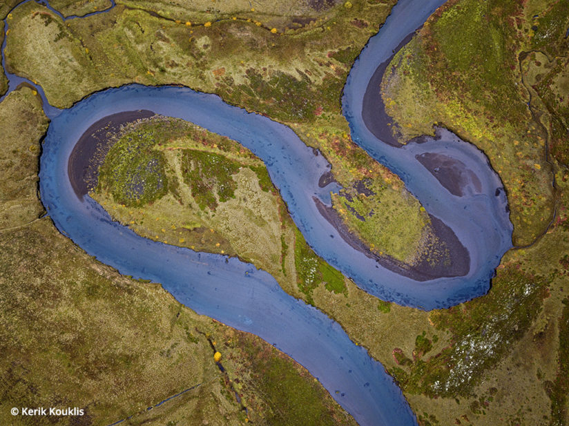 Drones for landscape photography, meandering river