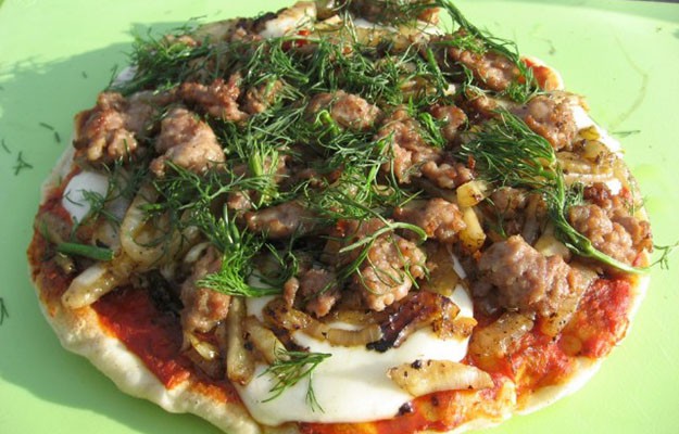 Sausage and Fennel Grilled Pizza Over Campfire