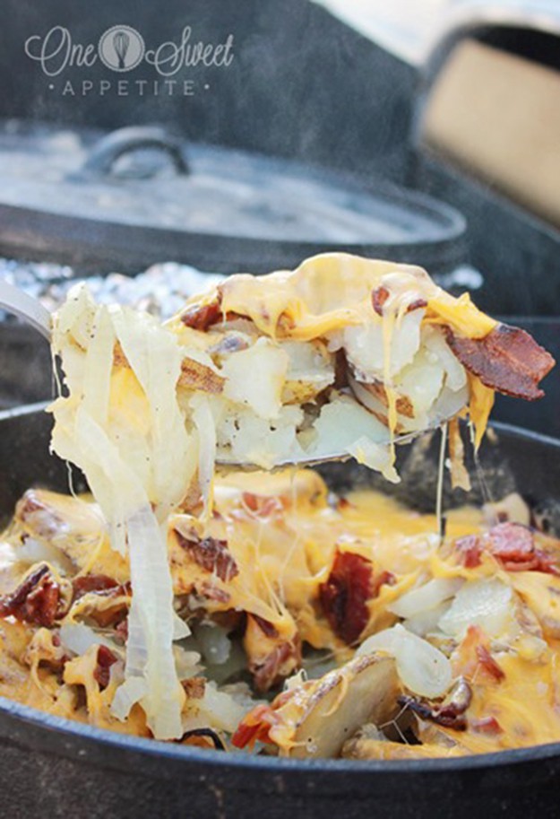 Easy Campfire Recipes | Cheesy Dutch Oven Potatoes