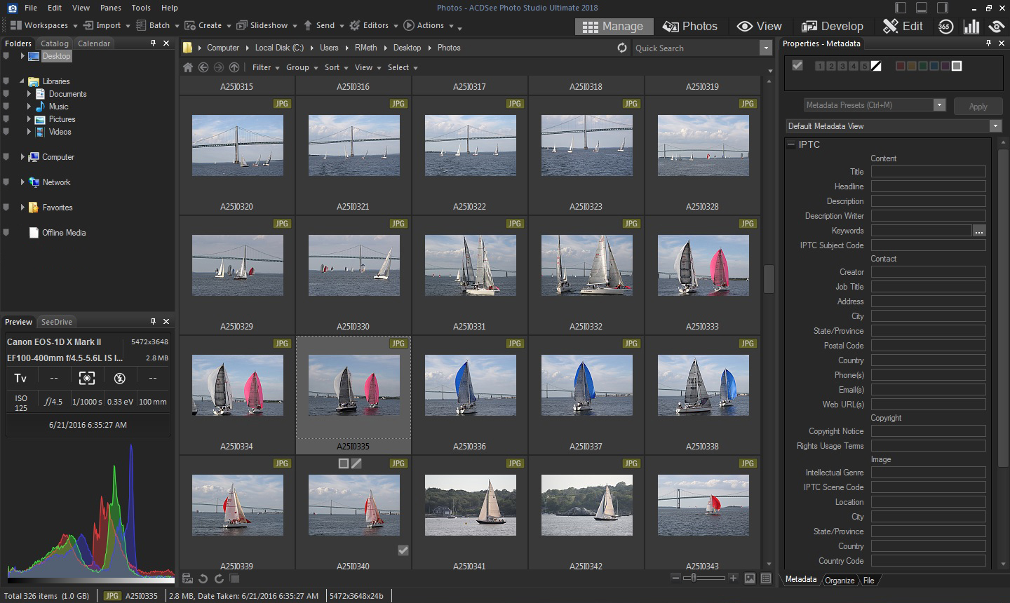 Photo Studio Ultimate's Manage mode