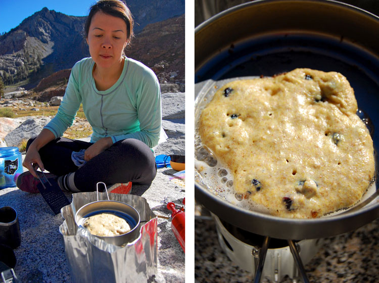 Cooking Blueberry Cornmeal Pancakes