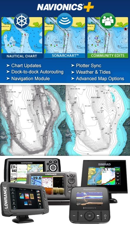 Enhanced Navionics+ detailed charts now with $50 rebate for compact chartplotters