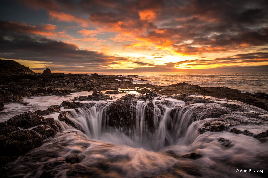 Today’s Photo Of The Day is “Thor’s Well” by Arne Fuglvog. Location: Cape Perpetua, Oregon.
