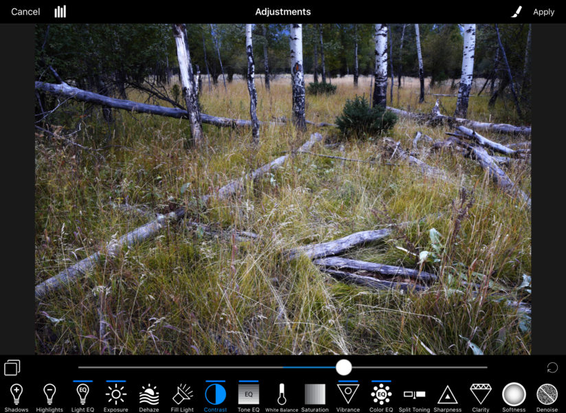 Contrast adjustment with ACDSee Pro For iOS.