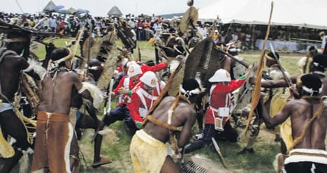 re-enactment of the Isandlwana fight