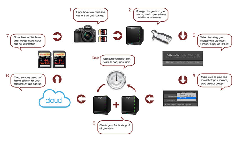 Step-by-step diagram for keeping your photos safe