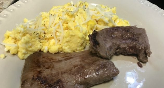 Venison skirt steak and eggs recipe