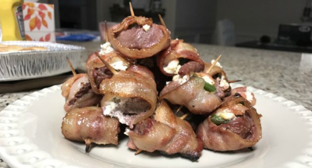 Goat cheese venison jalapeno poppers