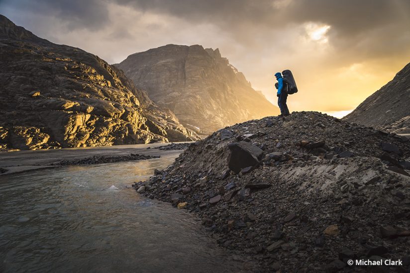 Adventure sports photography. traversing the Patagonia ice cap