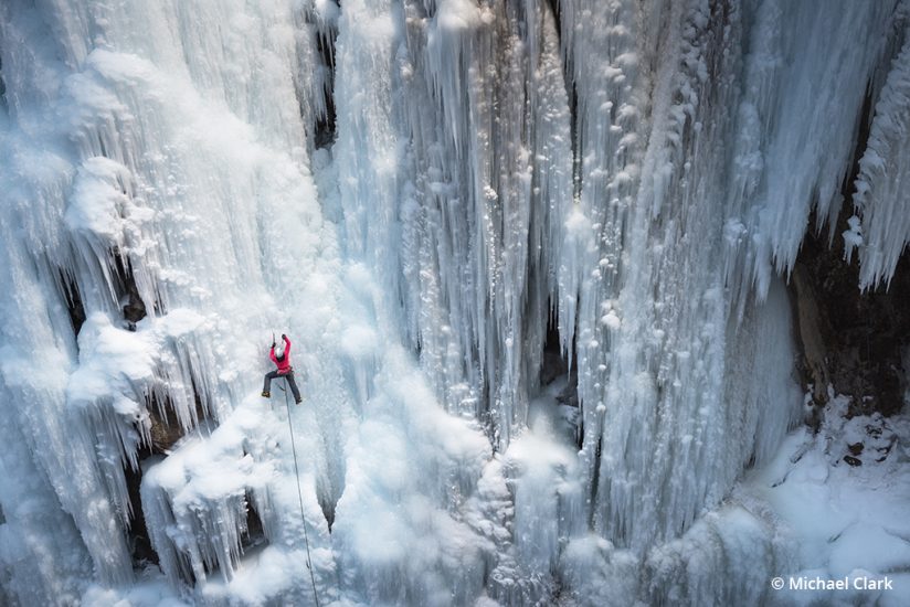 Adventure sports photography, ice climbing in Ouray