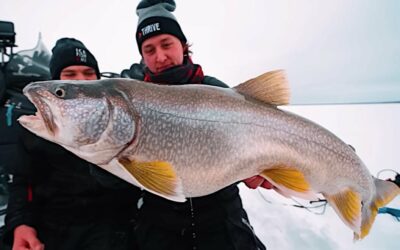 Ice Angler Gets Spooled By Large Lake Trout and Lands the Fish Anyway